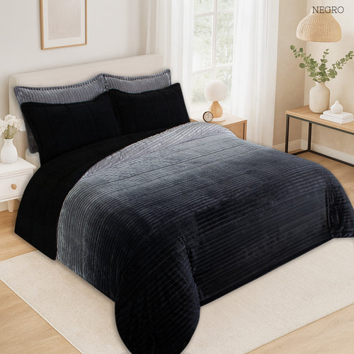 EDREDON SHOFT SHERPA ROYAL NEGRO